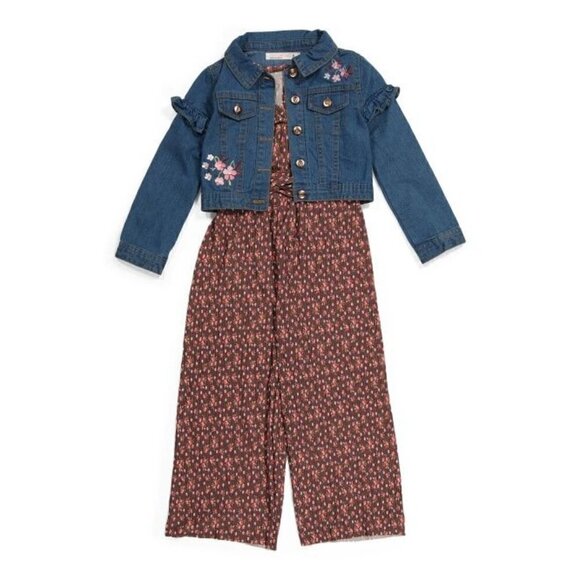YOUNG HEARTS Little Girls Jumpsuit & Jacket Set Multicolor | 6 - Picture 3 of 3
